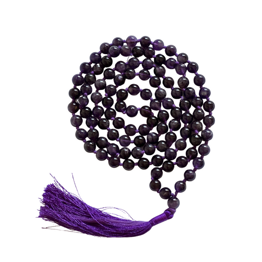 Amethyst Crystal Crown Chakra Mala