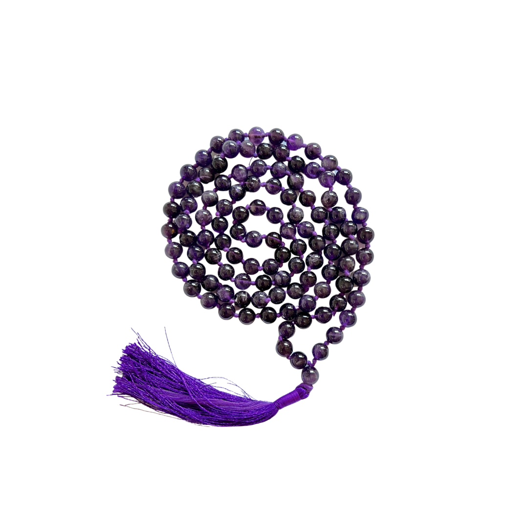 Amethyst Crystal Crown Chakra Mala